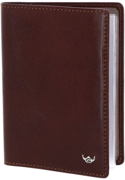Golden Head Leren identiteitskaarthoesje Colorado RFID Protect Ausweishülle 4408 Tabacco bruine