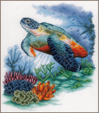 Lanarte Borduurpakket - Borduurset - Borduurpakket volwassenen - Telpakket kit - 33 x 40cm - Onderzeese schatten - PN-0201941