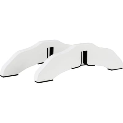 Coast 2 Houten Barrièresteunen voor Dierenhek – 30,5 x 9 x 1,9 cm – Wit – Versterkte Stabiliteit voor 2 cm Dikke Panelen