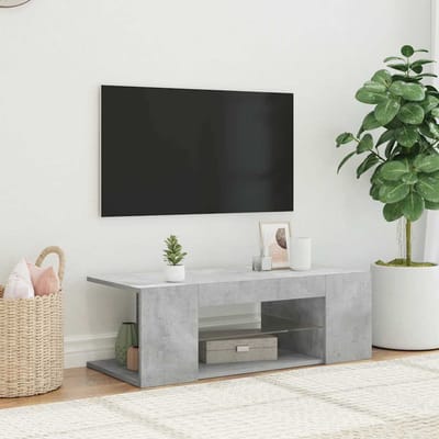 vidaXL - Tv-meubel - met - LED-verlichting - 90x39x30 - cm - betongrijs