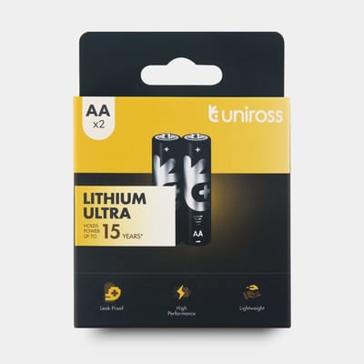 Uniross FR6 AA Ultra Lithium AA Battery 2 Pack
