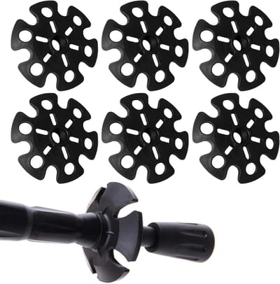 Non-slip uiteinden voor wandelstokken, rubberen buffers, ski-basket en trekking accessoires, set van 6 stuks