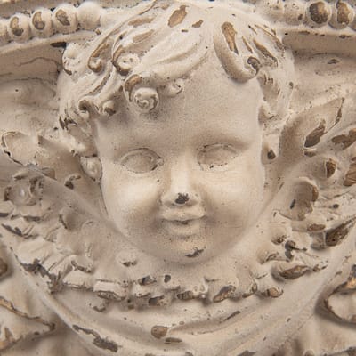 Clayre & Eef Wanddecoratie 33x14x21 cm Beige Keramisch materiaal