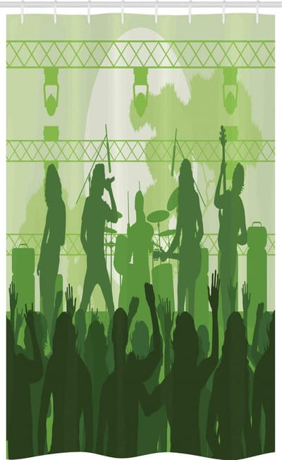ABAKUHAUS Muziek Douchegordijn – 120x180 cm – Polyester, Groen