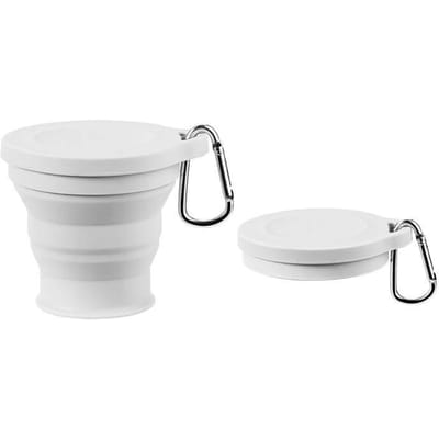 Buiten opvouwbare beker met ophangoog Creatieve waterbeker Reizen Draagbare beker Mode Reizen Siliconen beker grijs