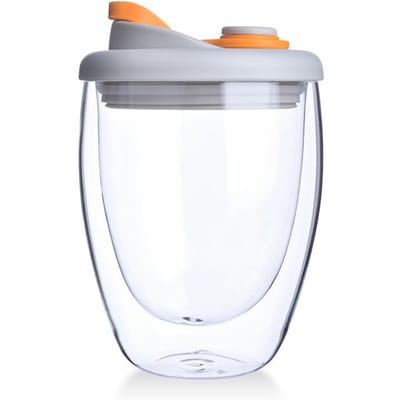 Dubbelwandig glazen waterbeker met lekvrij deksel Transparante geïsoleerde koffiemok Melk Thee Sap Beker Schattig Draagbaar Drinkgerei 250ml