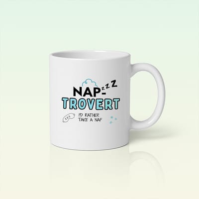Grappige Mok 330ml Nap-Trovert – Liever een Dutje Quote Koffiebeker – Perfect Cadeau voor Introverten en Slaapliefhebbers