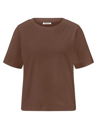 Shirt ronde hals Van Peter Hahn bruin