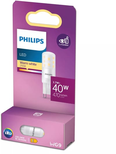 Energiezuinige Philips LED Capsule Transparant - 40 W - G9 - warmwit licht - Bespaar op energiekosten
