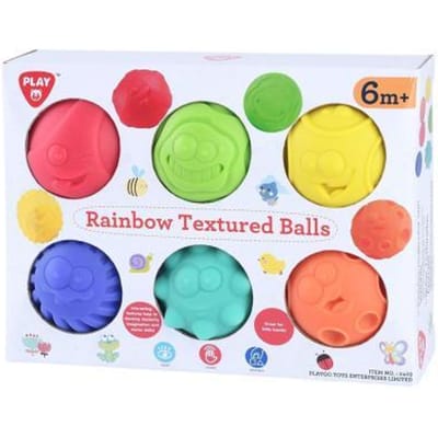 Playgo sensorische speelballen - kleurrijke textuurballen 6 stuks.