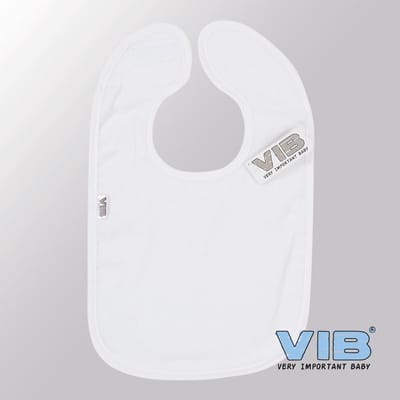 VIB® - Slabbetje Luxe velours - Baby Wit Uni - Babykleertjes - Slabbetjes - zwangerschap aankondiging - baby aankondiging