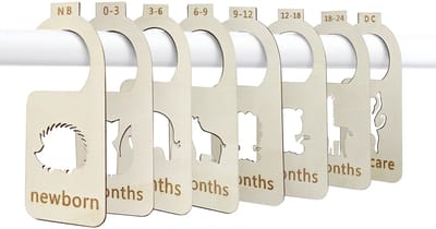 Purepeak Maathangers Baby Set 8 Stuks - Kledinghangers - Kastverdeler Kind - Maatverdelers voor Babykleding