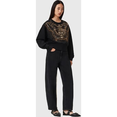 AllSaints Glide Separo Sweat Black/gold Taglia: XS | Maglioni a maglia Outlet | Donna | Nero