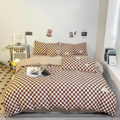 Zwart en Wit Ruit Dekbedovertrek Set Full, Geometrisch Ruit Beddengoed Set Zacht Ruitjes Geruit Dekbedovertrek met 2 Kussenslopen Double 180x220cm