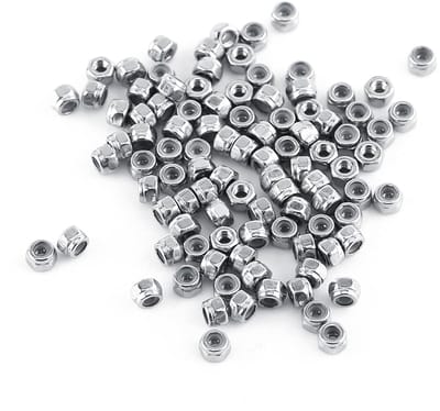 100 Stuks Lock Nuts met Nylon Inzet - RVS SS304 Flensmoeren voor Beveiliging en Stabiliteit