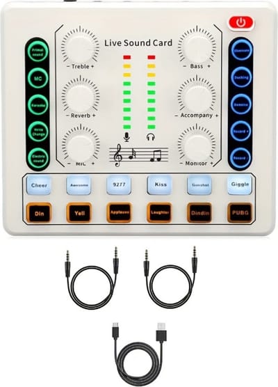Livano Audio Mixer - Mengpaneel - DJ - Mixer - Gaming - Podcast - Wit