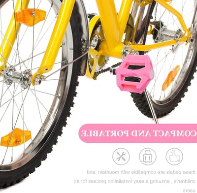 Vervangende fietspedalen van kunststof met antislip groeven voor mountainbikes en kinderfietsen, eenvoudig te monteren, stabiele grip en veelzijdig gebruik voor gezinnen en recreatief fietsen