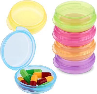Compacte Pillen Organizer voor Reizen, Transparante Ronde Medicijnhouder voor Vitaminen en Cod Liver Oil, Ideaal voor Buitenactiviteiten en Dagelijks Gebruik