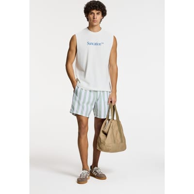 Shiwi Sean Sleeveless T-shirt Suncation White Maat: M | T-shirts met Print Outlet | Heren | Wit