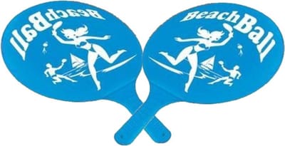 Gebro beachball set - blauw - kunststof - strandspelletje - tennis