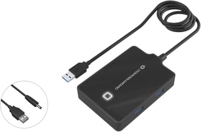 USB Hub - Verlengkabel Poorten - Apparaten Koppelen - Vier Poorten - 5000 Mbit/s - Zwart