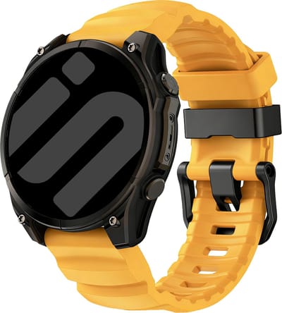 Strap-it Siliconen 'Trail' Bandje geschikt voor Garmin Fenix 9 (Pro) 47mm - Fenix 8 (Pro-E-47mm) - Fenix 7 (Solar-Pro) - 6 (Solar-Pro) - Fenix 5 (Plus) / Forerunner 970 - 965 - 955 - 945 - 935 - 745 / Quatix 8 - 7 - 6 - 5 - Licht oranje