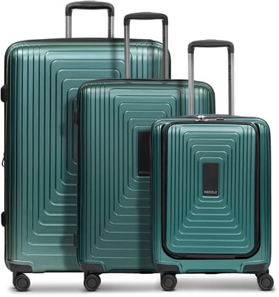 Redolz Essentials 14 4 wielen Kofferset 3-delig met uitbreidingsplooi - Harde bagage - TSA slot - pearl-green metallic 2