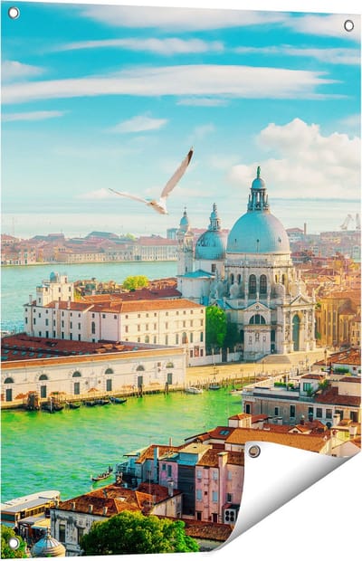 Gards Tuinposter Veneti� Stad vanuit Boven - 60x80 cm - Tuindoek - Tuindecoratie - Wanddecoratie buiten - Tuinschilderij