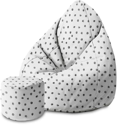 DreamRoots Velvet Zitzak voor Volwassenen – Luxe Beanbag met Voetsteun en Afneembare Hoes – Inclusief Vulling – 80x80x120 cm - Drawn Circles