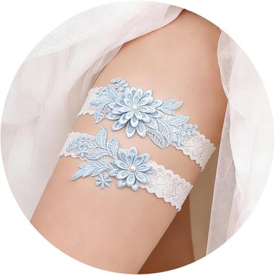 Elegante kousenband voor de bruid met parels, rekbare set voor bruiloft en eindejaarsbal, perfecte accessoire voor een stijlvolle look