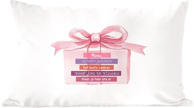 Sierkussens - Kussentjes Woonkamer - 60x40 cm - Cadeau - Strik - Tekst - Roze