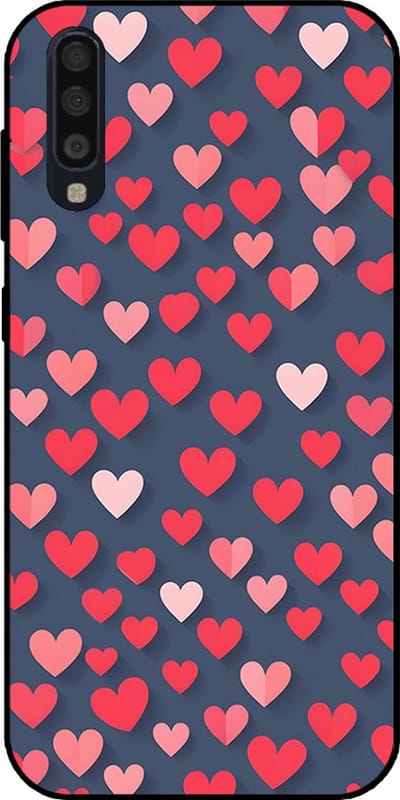 Smartphonica Telefoonhoesje Geschikt voor Samsung Galaxy A70/A70s met Roze en Rode Hartjes Opdruk - TPU Backcover Case With Rosé and Red Heart Design geschikt voor Samsung Galaxy A70;Samsung Galaxy A70s