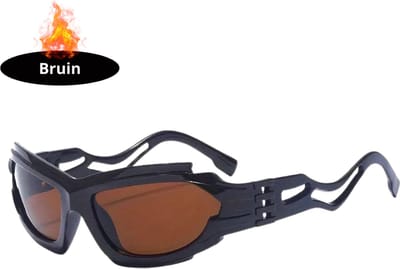 Bovista - Festival Bril - Rave - Space - Techno - Freaky Glasses - Heren - Dames - Zonnebril - Bruin/Geel