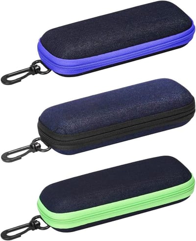 Set van 3 Lichtgewicht Hardcase Brillenhoezen met Rits voor Dames en Heren, Ideaal voor Zonnebrillen en Dagelijks Gebruik tijdens Reizen