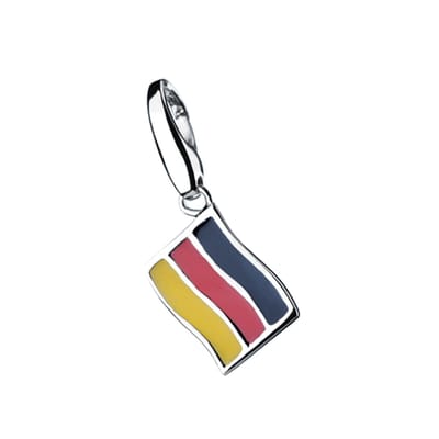 Giorgio Martello Bedel Duitse vlag Si 925/- rhodium-plated, glanzend, met zwart/rood/geel lak inleg,