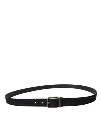 Dolce & Gabbana Zwart Geitenleer Antieke Metalen Gesp Riem