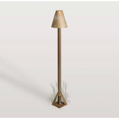 Moretti Luce LED sokkellamp Silva Disk, hoogte 50 cm, antiek messing