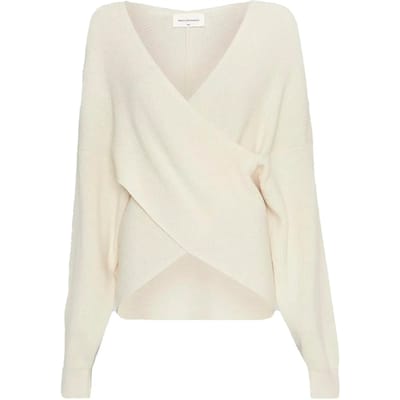MSCH Copenhagen Mschzinelle Rachelle Wrap Pullover Truien & vesten Dames - Sweater - Hoodie - Vest- Ecru - Maat XS/S