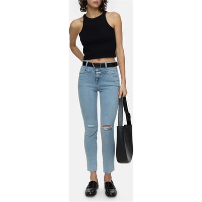 Closed Skinny Pusher Jeans Mid Blue Size: W26L32 | Skinny Outlet | Dames | Blauw