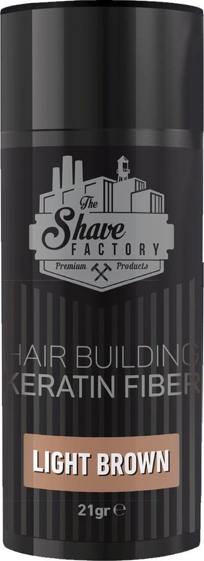 The Shave Factory Hair Building Fibers Haargroei - 21gr - Lichtbruin