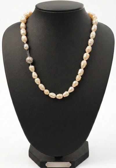 N3 Collecties Echte Wit Barok Zoetwaterparels kettingen voor Dames-34 cm