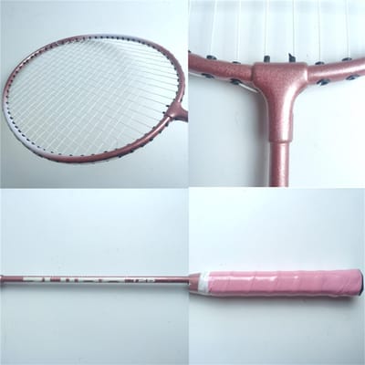Badmintonracket Professioneel Lichtgewicht Metalen Badmintonracket voor Student Beginner Fitness Training Goddess Roze
