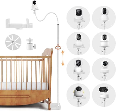 Babyfoon standaard - Camerahouder - Babykamer bewaken - In hoogte verstelbaar - 90-165 cm - Wit