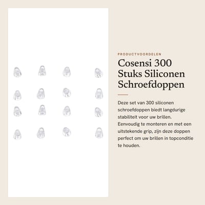 Dailygoods- Schroefdop 300 Stuks - Duurzame Stabiliteit - Eenvoudige Montage - Premium Siliconenmateriaal - Veelzijdig Gebruik - Geschikt voor Brillen/Zonnebrillen - Brilonderdelen