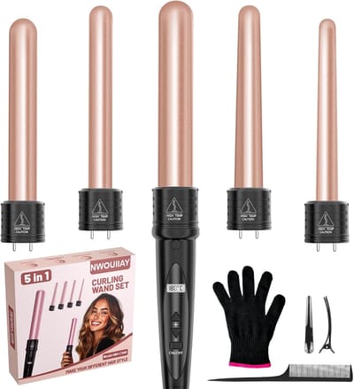 5-in-1 Krultang Set met Keramische Coating - Voor Perfecte Krullen