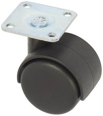 Dubbel bokwiel - kunststof - 40 mm - 20 kg - met plaat – Dörner + Helmer
