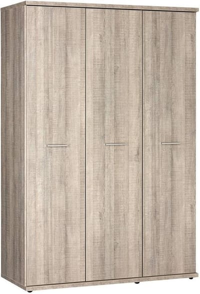 Kledingkast 3 Deurs - 200 x 134 x 58cm - Donker Grijs Hout - Bavel