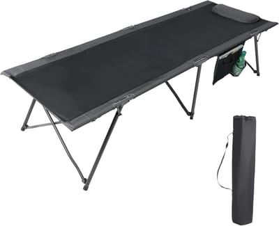 Verhoogd Campingbed voor Volwassenen - Draagbaar en Opvouwbaar, Ondersteunt 160 kg