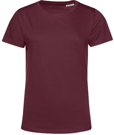 B&C Dames/dames E150 Organic T-Shirt met korte mouwen (Bourgondië)