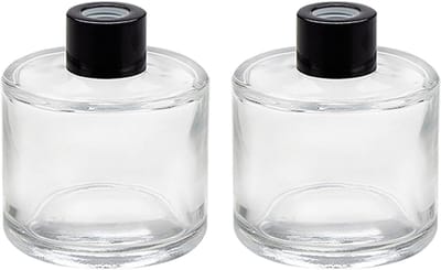 2 STKS 50ml/1.7oz Lege Clear Ronde Glas Diffuser Potten Aromatherapie Diffusers Vaas Geur Refill Aroma Dispenser voor DIY Vervanging Reed Diffuser Sets Craft Projecten Bruiloft Decor